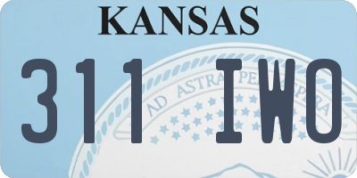 KS license plate 311IWO