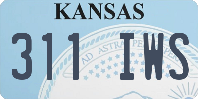 KS license plate 311IWS