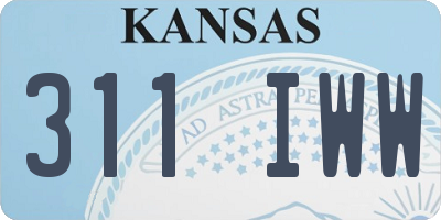 KS license plate 311IWW