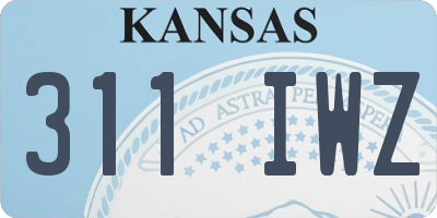 KS license plate 311IWZ