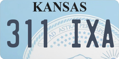 KS license plate 311IXA