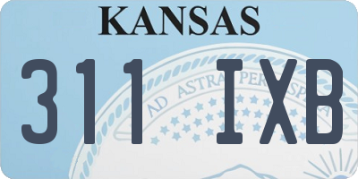 KS license plate 311IXB