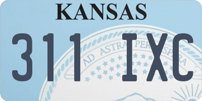 KS license plate 311IXC