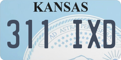 KS license plate 311IXD