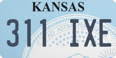KS license plate 311IXE