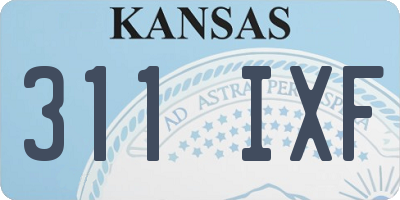 KS license plate 311IXF