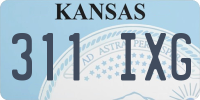 KS license plate 311IXG
