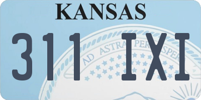 KS license plate 311IXI