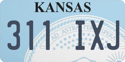 KS license plate 311IXJ