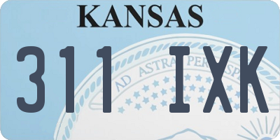 KS license plate 311IXK