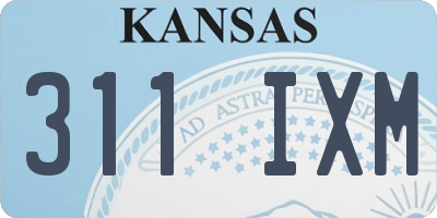 KS license plate 311IXM