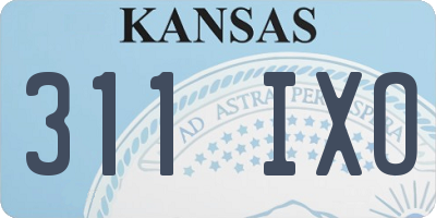KS license plate 311IXO