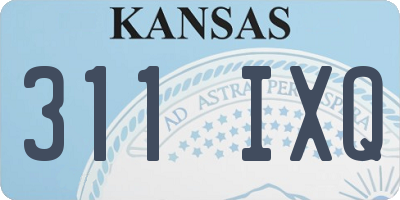 KS license plate 311IXQ