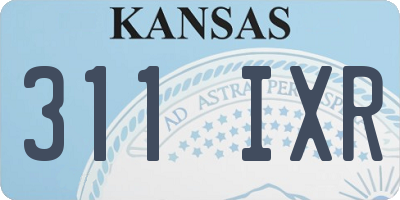 KS license plate 311IXR