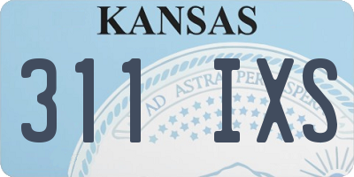 KS license plate 311IXS