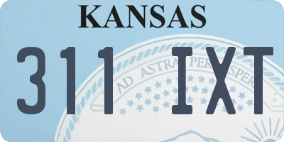 KS license plate 311IXT