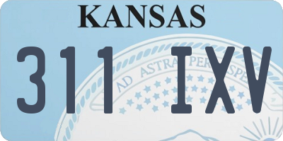 KS license plate 311IXV