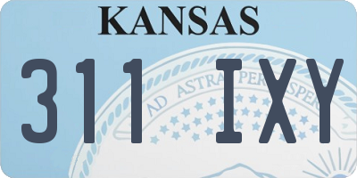 KS license plate 311IXY