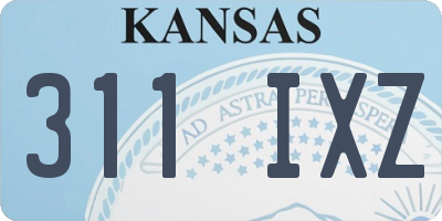 KS license plate 311IXZ