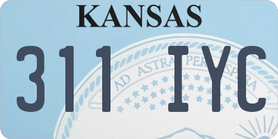 KS license plate 311IYC