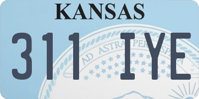 KS license plate 311IYE