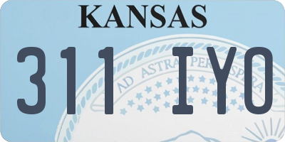 KS license plate 311IYO