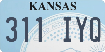 KS license plate 311IYQ