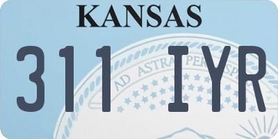 KS license plate 311IYR