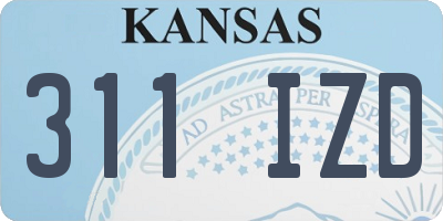 KS license plate 311IZD
