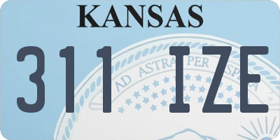 KS license plate 311IZE