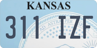KS license plate 311IZF