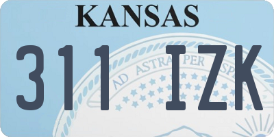 KS license plate 311IZK