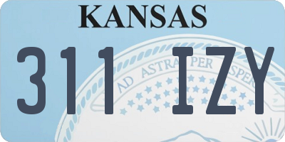 KS license plate 311IZY