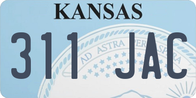 KS license plate 311JAC