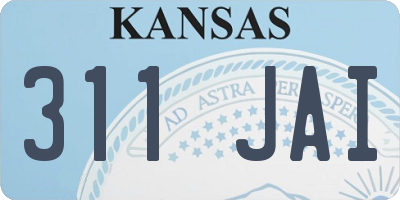 KS license plate 311JAI