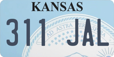 KS license plate 311JAL