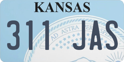 KS license plate 311JAS