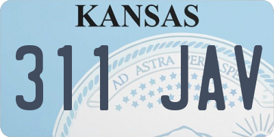 KS license plate 311JAV