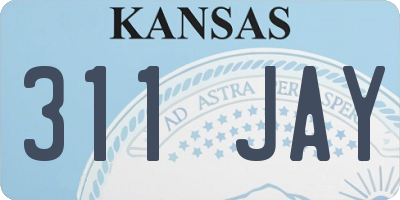 KS license plate 311JAY
