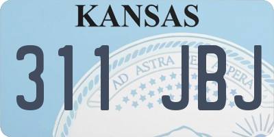 KS license plate 311JBJ