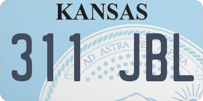 KS license plate 311JBL