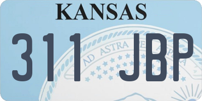 KS license plate 311JBP