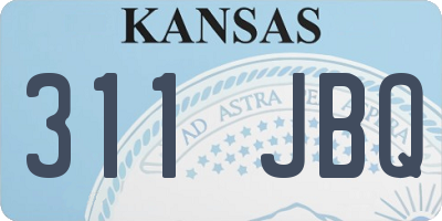 KS license plate 311JBQ