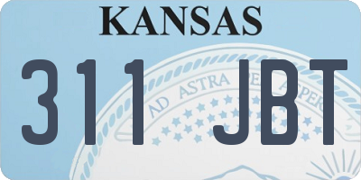 KS license plate 311JBT