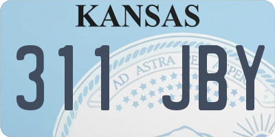 KS license plate 311JBY