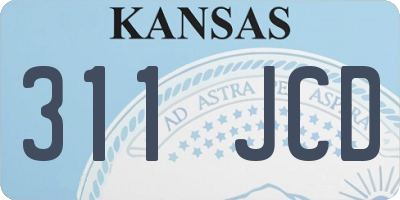 KS license plate 311JCD