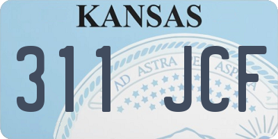 KS license plate 311JCF