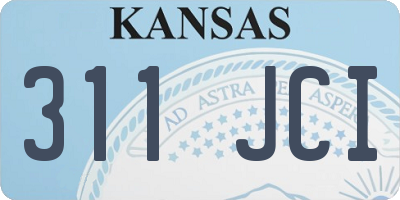 KS license plate 311JCI