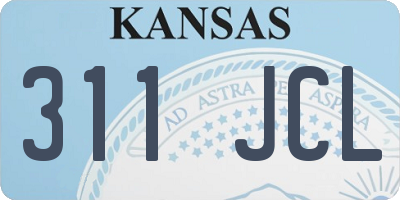 KS license plate 311JCL