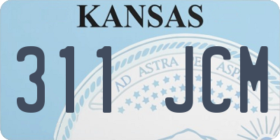 KS license plate 311JCM